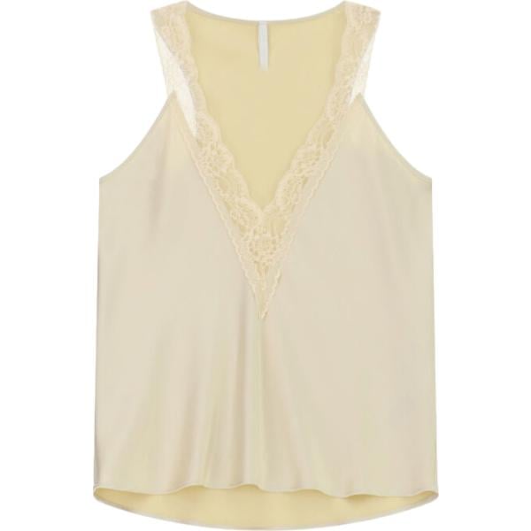 Canottiera da donna con pizzo collo a v senza maniche Imperial