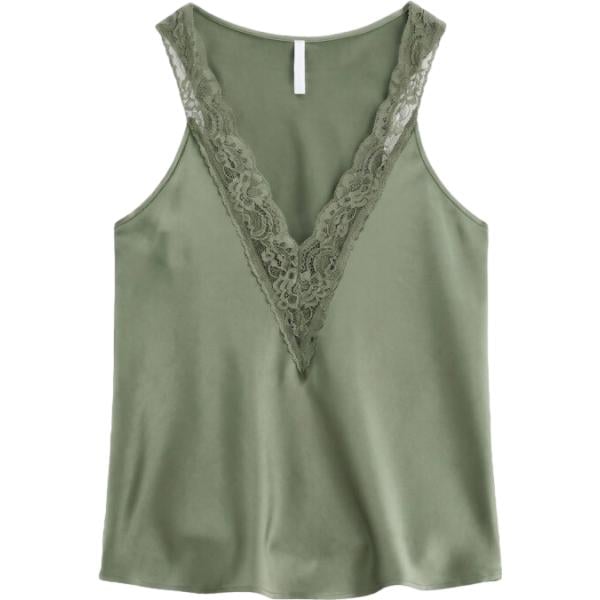 Canottiera da donna con pizzo collo a v senza maniche Imperial