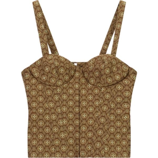 top Imperial marrone geometrica