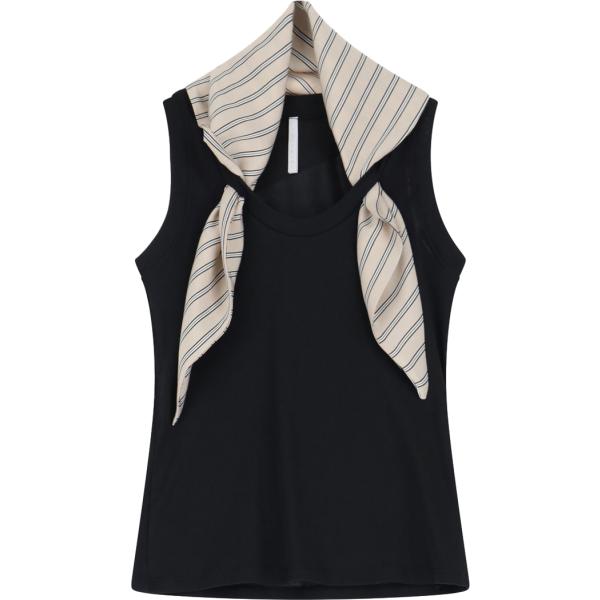 top Imperial nero a righe