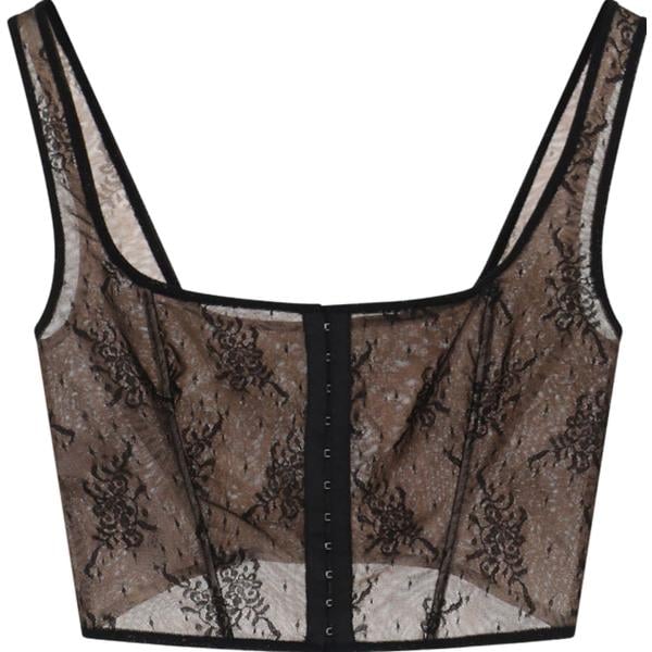 top Imperial marrone con stampe