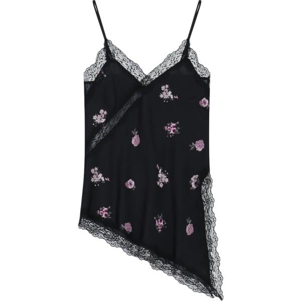 top Imperial nero a fiori