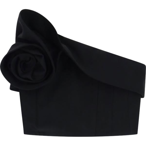 top Imperial nero a fiori