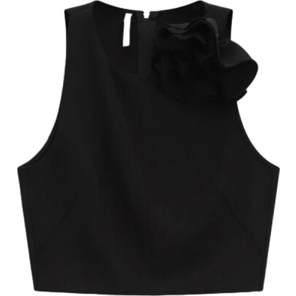 top Imperial nero a fiori