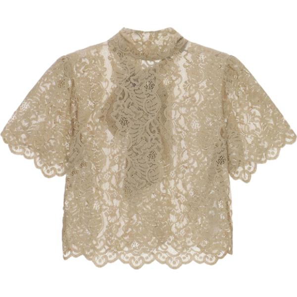 top Imperial marrone con stampe