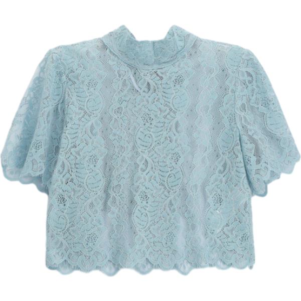 top Imperial blu con stampe