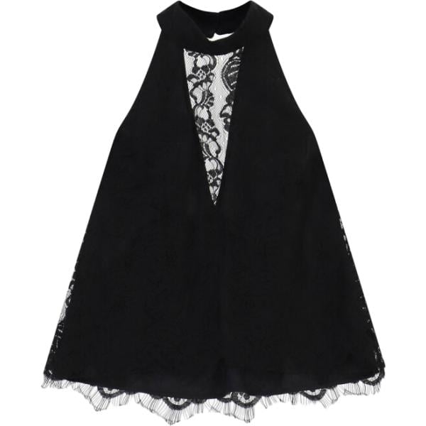 top Imperial nero con stampe