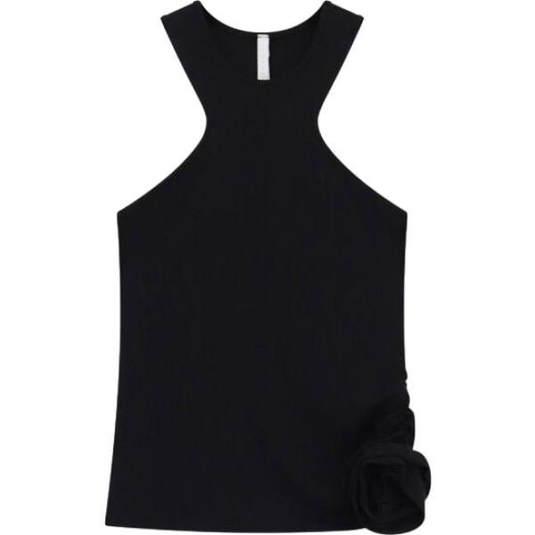 top Imperial nero con stampe