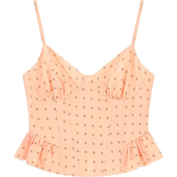 top Imperial arancione con stampe