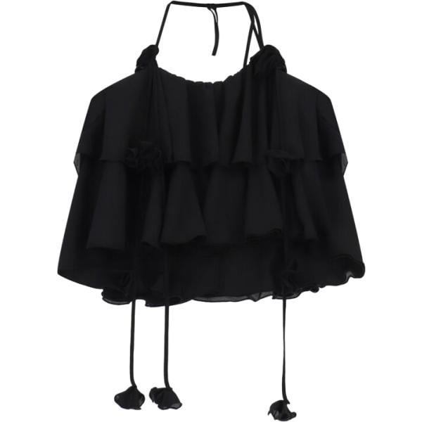 top Imperial nero a fiori