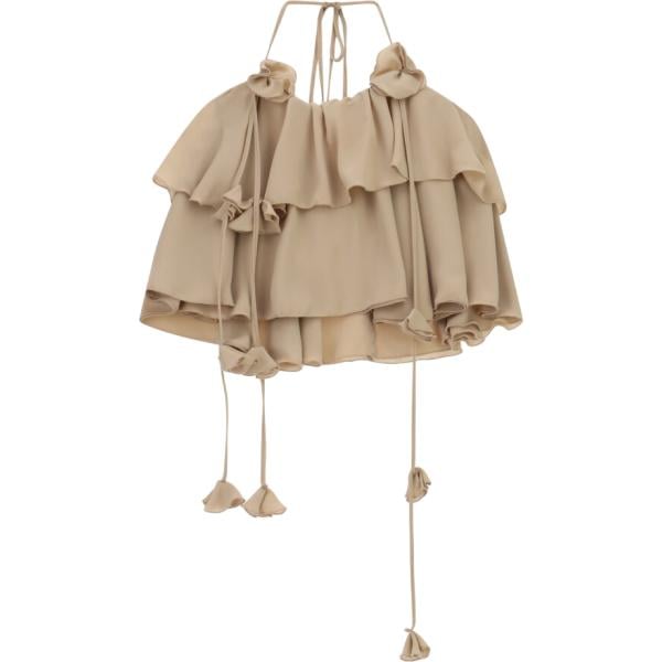 top Imperial marrone a fiori