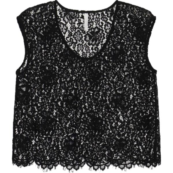top Imperial nero a fiori