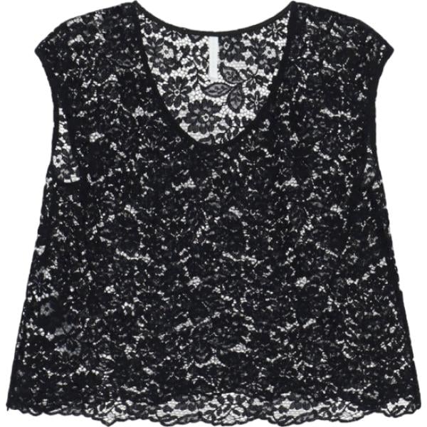 Top da donna in nero pece con pizzo collo a v senza maniche Imperial Imperial