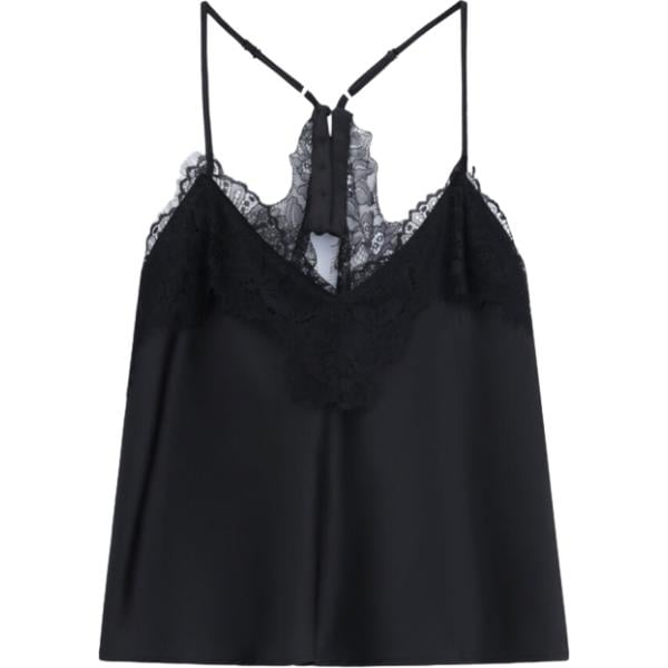 top Imperial nero con stampe