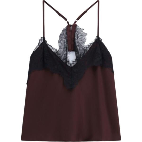 top Imperial marrone con stampe