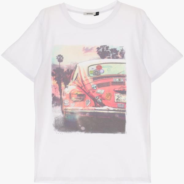 t-shirt Imperial bianco con stampe