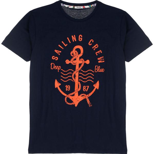 t-shirt Imperial blu con stampe