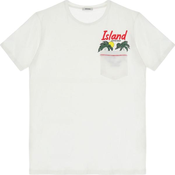 t-shirt Imperial bianco con stampe