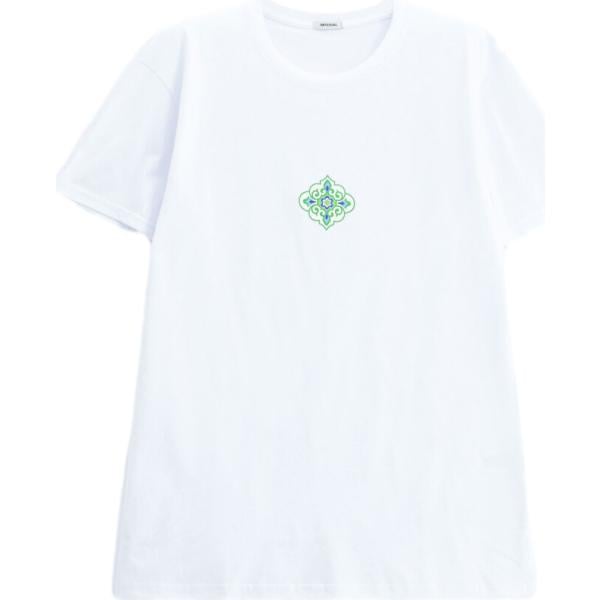 T-shirt da uomo in bianco neve con stampe a maniche corte Imperial
