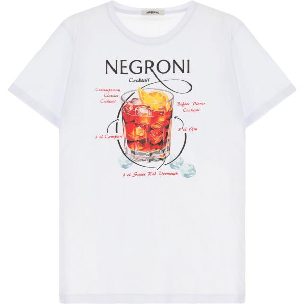 t-shirt Imperial bianco con stampe