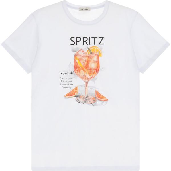 t-shirt Imperial bianco con stampe