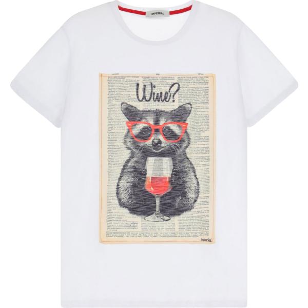 t-shirt Imperial bianco con stampe
