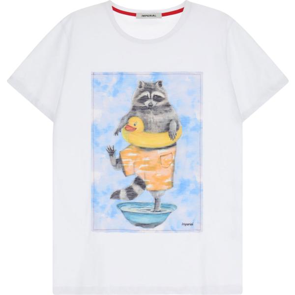 t-shirt Imperial bianco con stampe