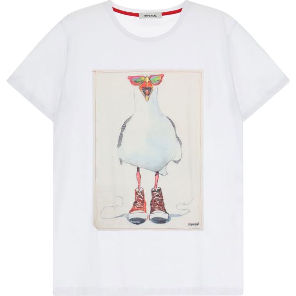 t-shirt Imperial bianco con stampe