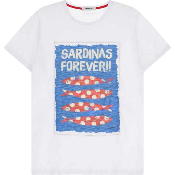 t-shirt Imperial bianco con stampe