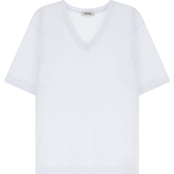 t-shirt Imperial bianco tinta unita