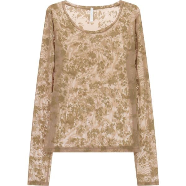 top Imperial marrone a fiori