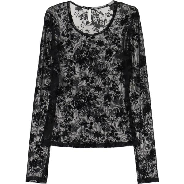 top Imperial nero a fiori