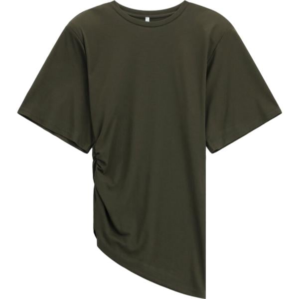 T-shirt da donna forma asimmetrica in verde oliva Imperial Imperial
