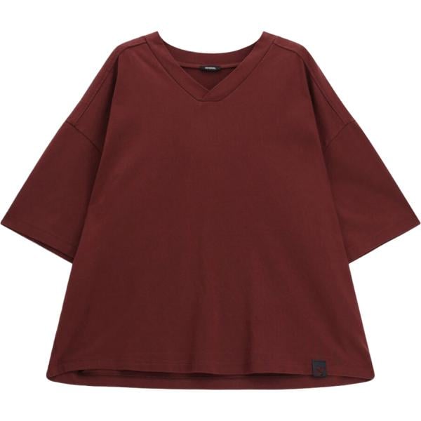 T-shirt da uomo in bordeaux collo a v a maniche corte Imperial