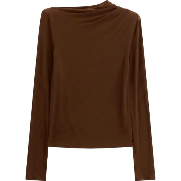 T-shirt da donna forma asimmetrica con scollo a maniche lunghe Imperial