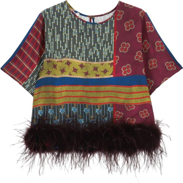 top Imperial nero con stampe
