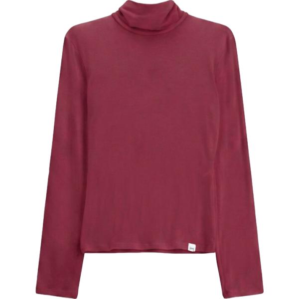 T-shirt da donna in bordeaux collo alto a maniche lunghe Imperial