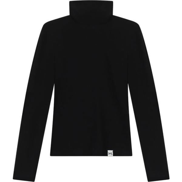 T-shirt da donna in nero pece collo alto a maniche lunghe Imperial