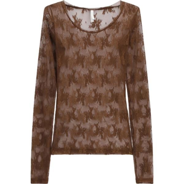 top Imperial marrone a fiori