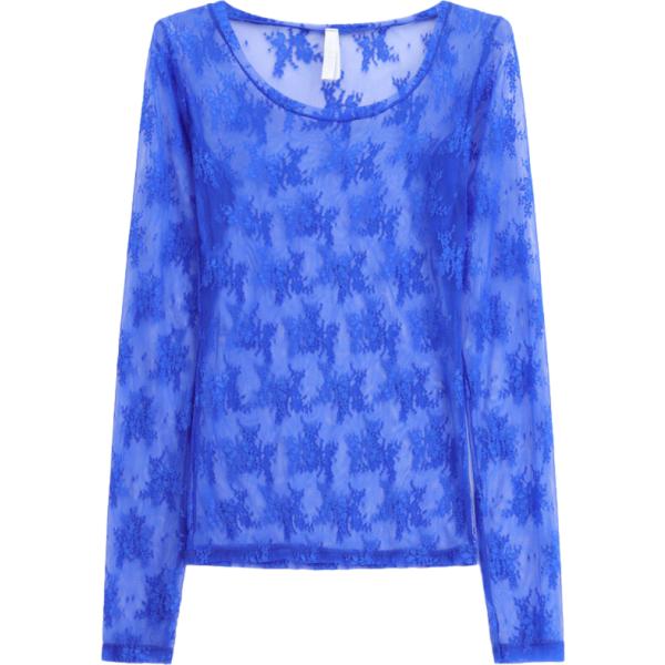 T-shirt da donna in blu medio a fiori a maniche lunghe Imperial