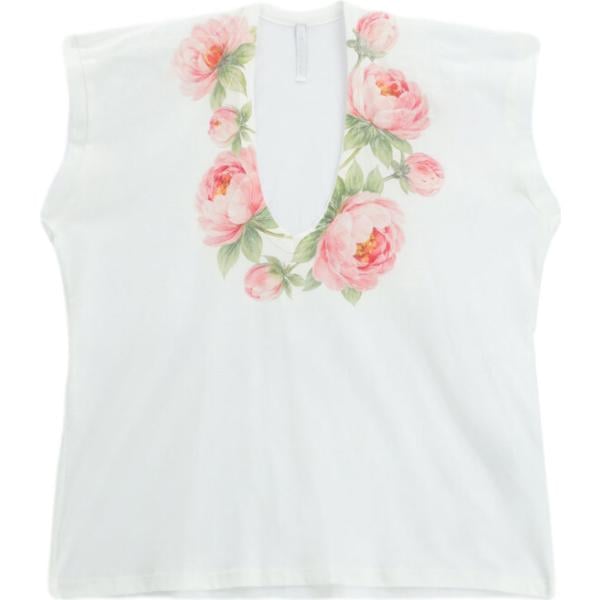 top Imperial bianco con stampe