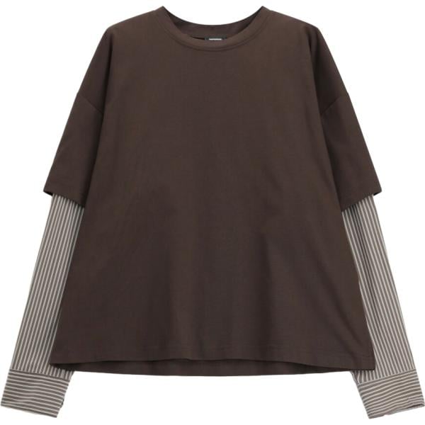 t-shirt Imperial marrone a righe