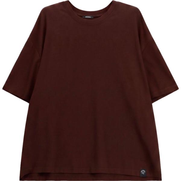 T-shirt da uomo in marrone scuro girocollo a maniche corte Imperial
