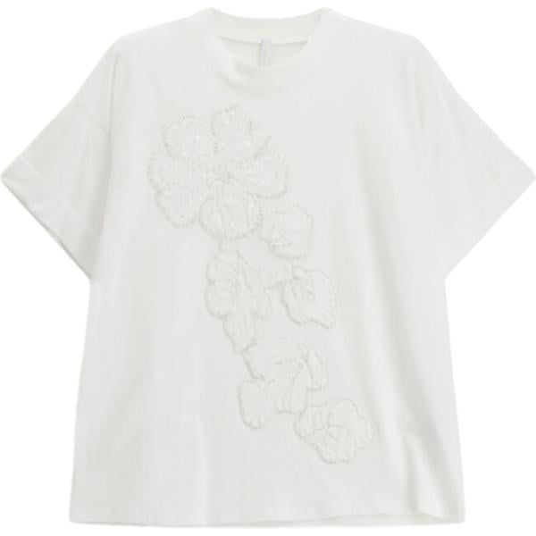 t-shirt Imperial bianco a fiori