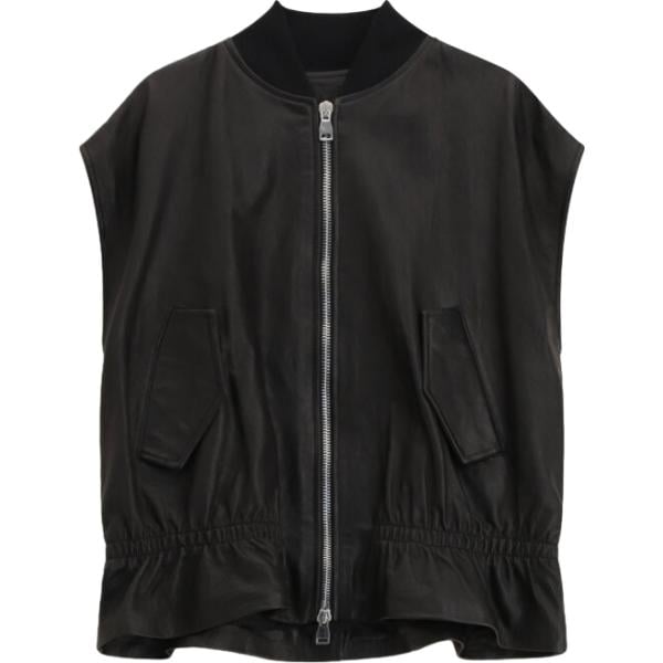 Gilet da donna in nero pece senza maniche con zip Imperial