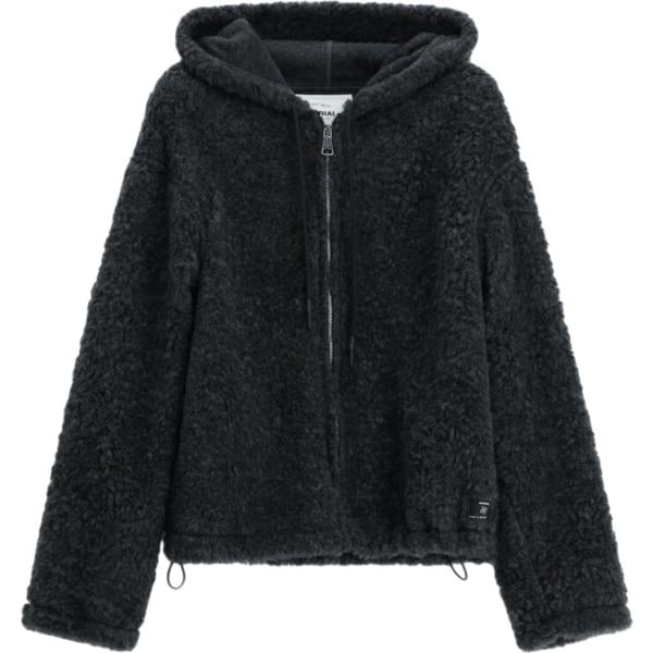 Bomber da uomo in nero pece collo con cappuccio con zip Imperial
