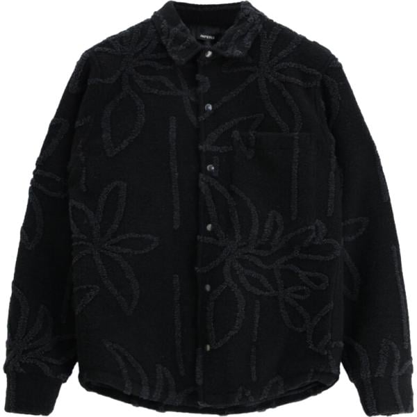 Cappotto da uomo in nero pece a fiori collo classico Imperial