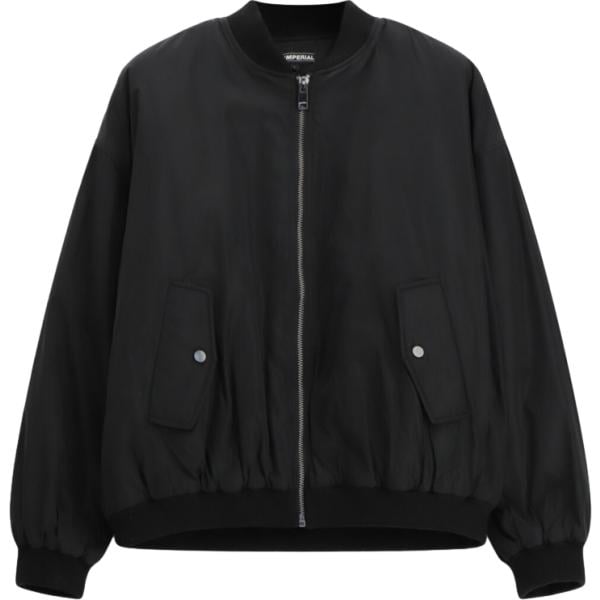 Bomber da uomo in nero pece con zip Imperial