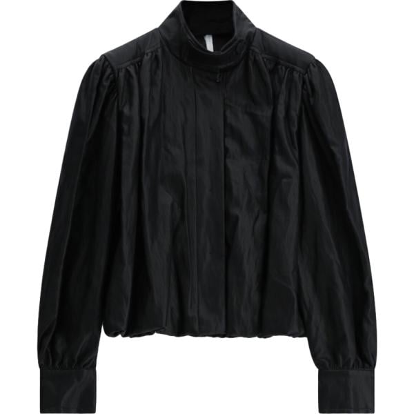 Bomber da donna in nero pece collo a dolcevita con bottoni Imperial