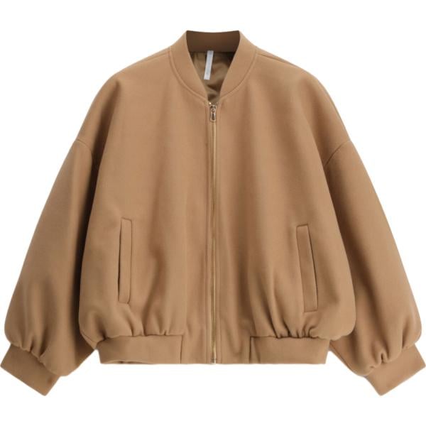 Bomber da donna in marrone chiaro con zip Imperial